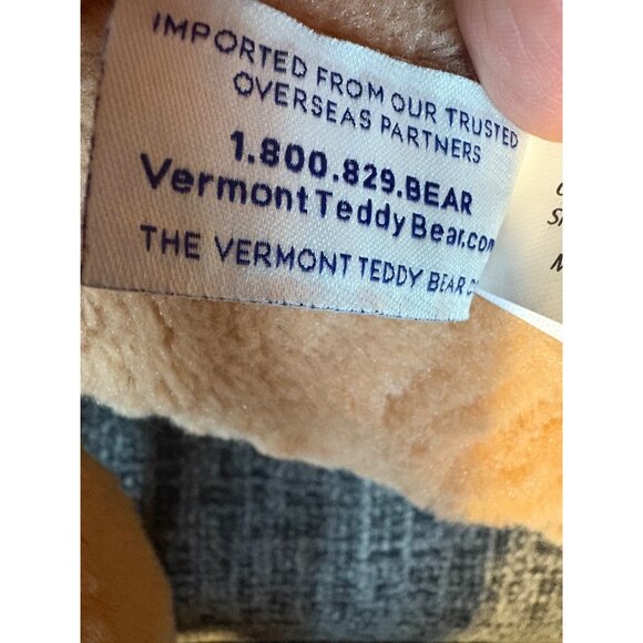 Vermont Teddy Bear 13" PJ Pal Bear Plush With Red Ribbon Tan Stuffed Animal - Picture 6 of 6